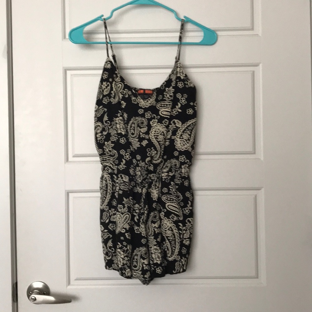 Black paisley romper